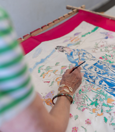 PEINTURE SUR SOIE